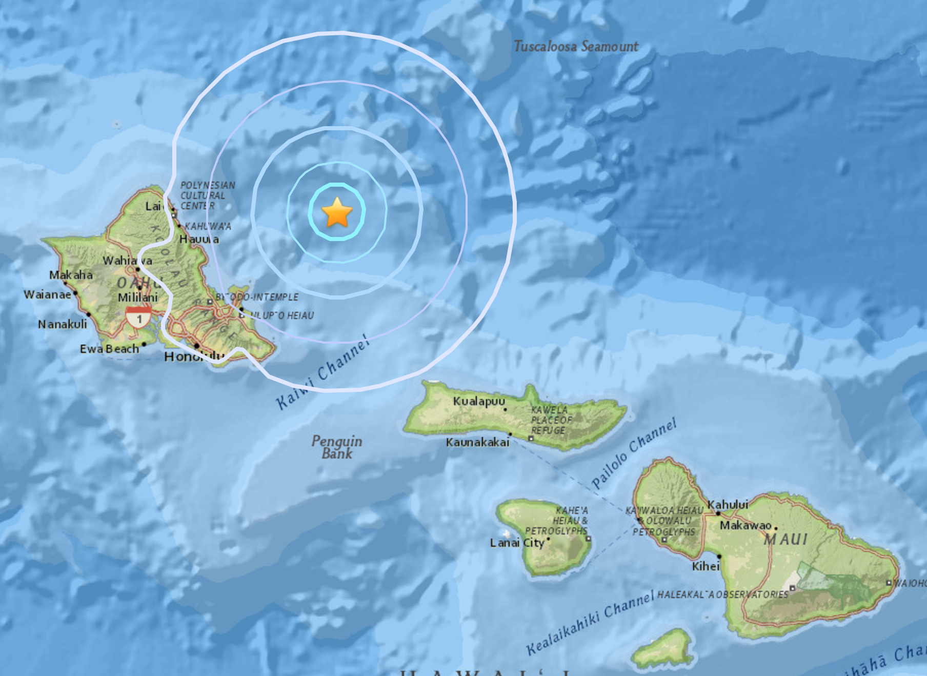 No Tsunami Threat From 4.2-M Quake NE of O'ahu | Big Island Now
