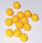 Airsoft pellets. Wikipedia photo.