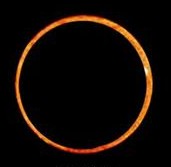 Viewers near the equator or in the South Pacific will see an annular or "ring of fire" solar eclipse. NASA photo.
