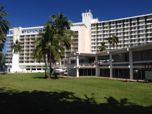The Naniloa Hotel's ocean-front exterior. Photo by Nate Gaddis.