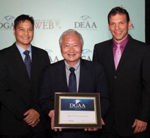 Shown with the award for the EMRS are, from left, Randy Baldemor,Hawaii's deputy chief information officer; Alvin Onaka, state registrar for the Department of Health; and Russell Castagnaro, president of the  Hawaii Information Consortium, which assisted in creating EMRS and manages the state's portal website.