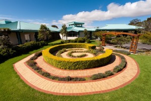 North Hawaii Community Hospital will celebrate its new trauma center status next month. Shown is the hospital's Maluhia Garden Labyrinth, a meditative garden dedicated to peace and made up of 1,350 hand-made tiles honoring a person, memory or sharing a message of goodwill.