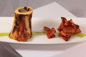 Ippy Aiona's "Three Fat Pigs" features trendy preparations, like the  bone marrow seen here. Image courtesy.