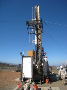 The drill rig used in the research project, which uses a technology called wireline coring.