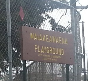 waiakeawaena playground sign