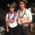 Tiana Iwata and Kalae Trask-Sharpe (l-r) were named Male and Female Scholar-Athletes of the Year at Kamehameha-Hawai`i. KSH photo.