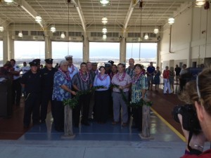 A variety of officials were on hand for today's dedication of the fire-fighting facility at Kona International Airport. Courtesy photo.