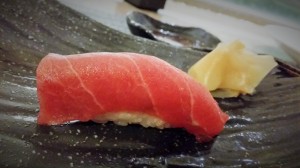Toro (fatty tuna) Nigiri sushi from Norio's. Photo by Kristin Hashimoto.