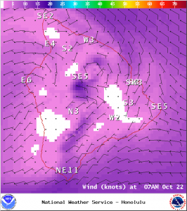 Expected wind conditions at 7am for Wednesday, October 22, 2014 / Image: NOAA / NWS