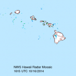 Radar image at 6:30am 10/16/14 - Image courtesy: National Weather Service in Honolulu