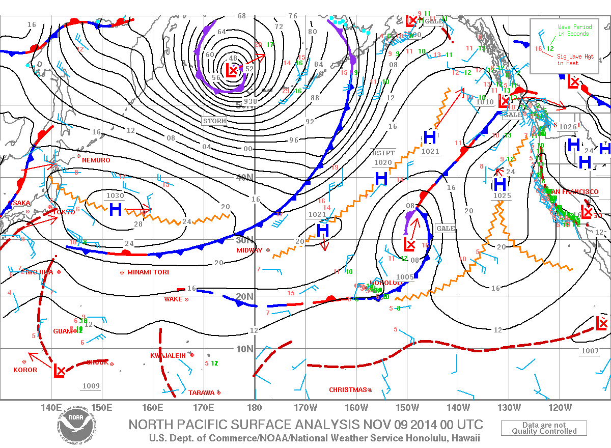 Surface Map - Image: NOAA / NWS