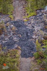 Overflight view of the June 27 lava flow on Dec. 29. Photo credit: Extreme Exposure/ Paradise Helicopters.