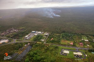 Overflight view of the June 27 lava flow on Dec. 19. Photo credit: Extreme Exposure/ Paradise Helicopters.