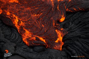 Overflight view of the June 27 lava flow taken on Jan. 2. Photo credit: Extreme Exposure/Paradise Helicopters. 