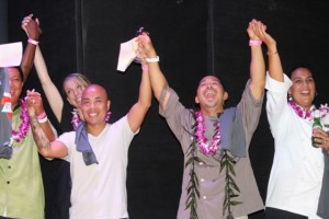 Maui chefs after Project Kōkua for Hawai'i Island held on Maui in September 2014 raised $28K. Photo credit: Ka'uhane Inc.