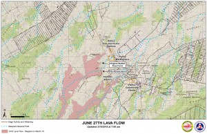 Hawai’i County Civil Defense lava flow map, as of March 20 at 7 a.m. Civil Defense image.