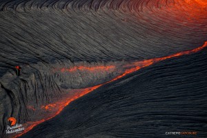 June 11: Ropey pahoehoe quickly cools, forming endless rows of braids. Photo: Extreme Exposure Media/Paradise Helicopters.