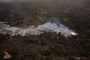 June 18: A lobe of pahoehoe snakes over an old ‘a‘a field. Photo: Extreme Exposure Media/Paradise Helicopters.