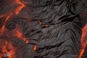July 9: The wrinkly skin of pahoehoe.  Photo: Extreme Exposure Media/Paradise Helicopters.