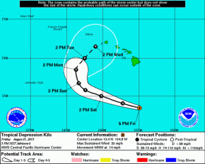 Central Pacific Hurricane Center image, as of 5 p.m.