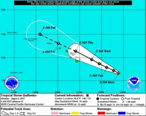 Central Pacific Hurricane Center image as of 5 a.m. Monday.