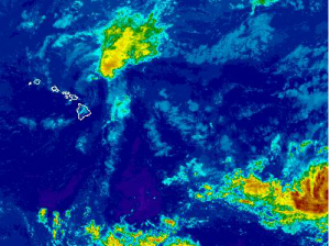 Image: Guillermo near the islands and Hilda in the bottom right corner NWS satellite at 2 p.m.
