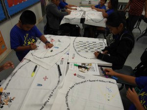 Students participate in the Hawai'i Red Cross' Pillowcase Project. Hawai'i Red Cross photo.