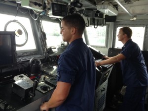 Seamen Chad Dautzenberg, Gunner's Mate 2 Angelo Melita, Seamen Vincent Chao. Photo credit: Jamilia Epping.