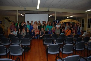 Photo of the symposium attendees after Friday night's public event. HWF photo.