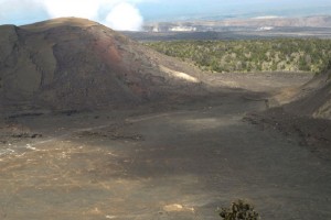 A daytime view of the Kilauea Iki trail, located in Hawai'i Volcanoes National Park. NPS photo.