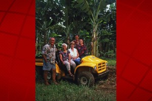 Richard with his mother Florence Ha, wife June Ha, son-in-law Kimo Pa, and daughter Tracy Pa. Hamakua Springs Country Farm photo.