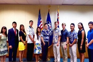 Senator Schatz with last year’s nominees who received appointments to the U.S. Service Academies. Photo courtesy of the Office of Senator Schatz.