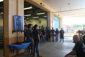 Keaau High School students gather to be recognized during the PISCES Remembrance Day Event and Unveiling Ceremony at Kea'au High School on Jan. 28. PISCES courtesy photo.