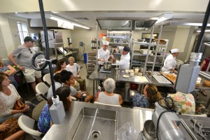 Culinary Arts instructor Paul Heerlein presents a cooking demonstration with one of his students. The new campus features two new teaching kitchens with brand new equipment. Hawai’i Community College – Pālamanui photo.