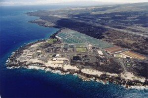 An aerial view of the National Energy Laboratory of Hawaii Authority at Kona's Keahole Point. DBEDT photo.
