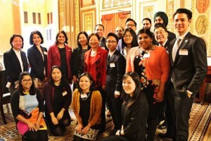 Advocates from the Asian American and Pacific Islander and Muslim communities joined Senator Hirono for the introduction of a resolution commemorating the internment of Japanese Americans. Photo courtesy Office of Senator Mazie Hirono.