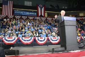 Vermont Senator Bernie Sanders speaks during a rally in Ohio. Sanders campaign photo.