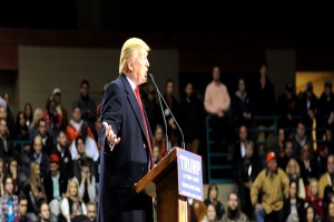 Presidental candidate Donald Trump speaks at a campaign stop in Clemson, S.C. Trump campaign photo.