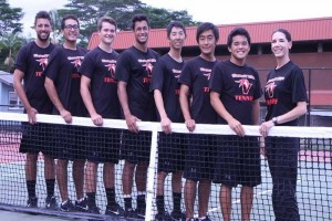UH-Hilo men's tennis team. UH-Hilo photo.