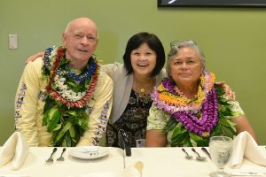 Robert Arthurs, Joni Onishi and Barbara Arthurs. University of Hawai'i Foundation courtesy photo.