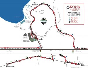 Kona Marathon course map.