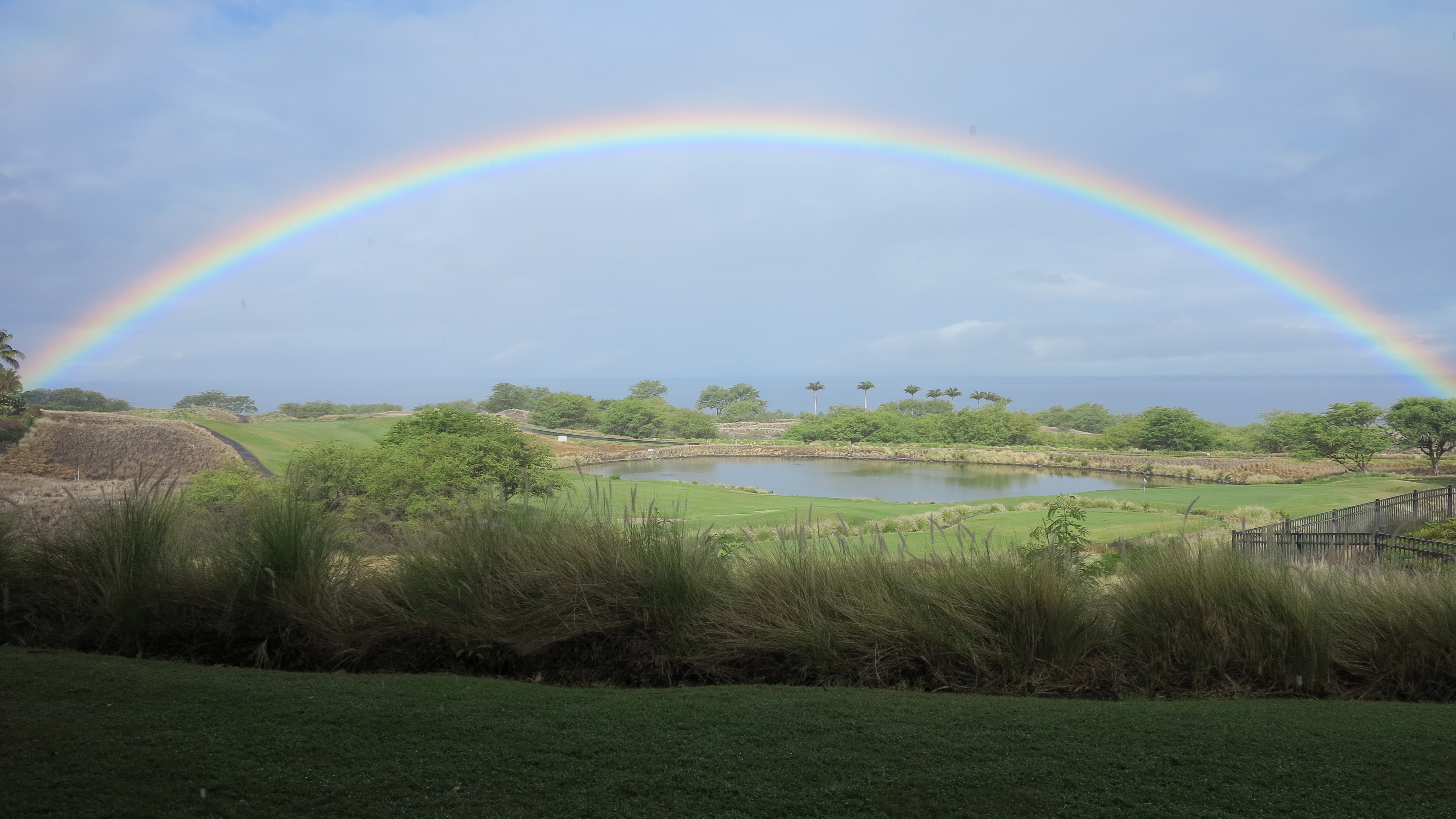 Rainbow over Hapuna and Mauna Kea Resort, July 23, 8 a.m. Photo: Beth Sundahl 