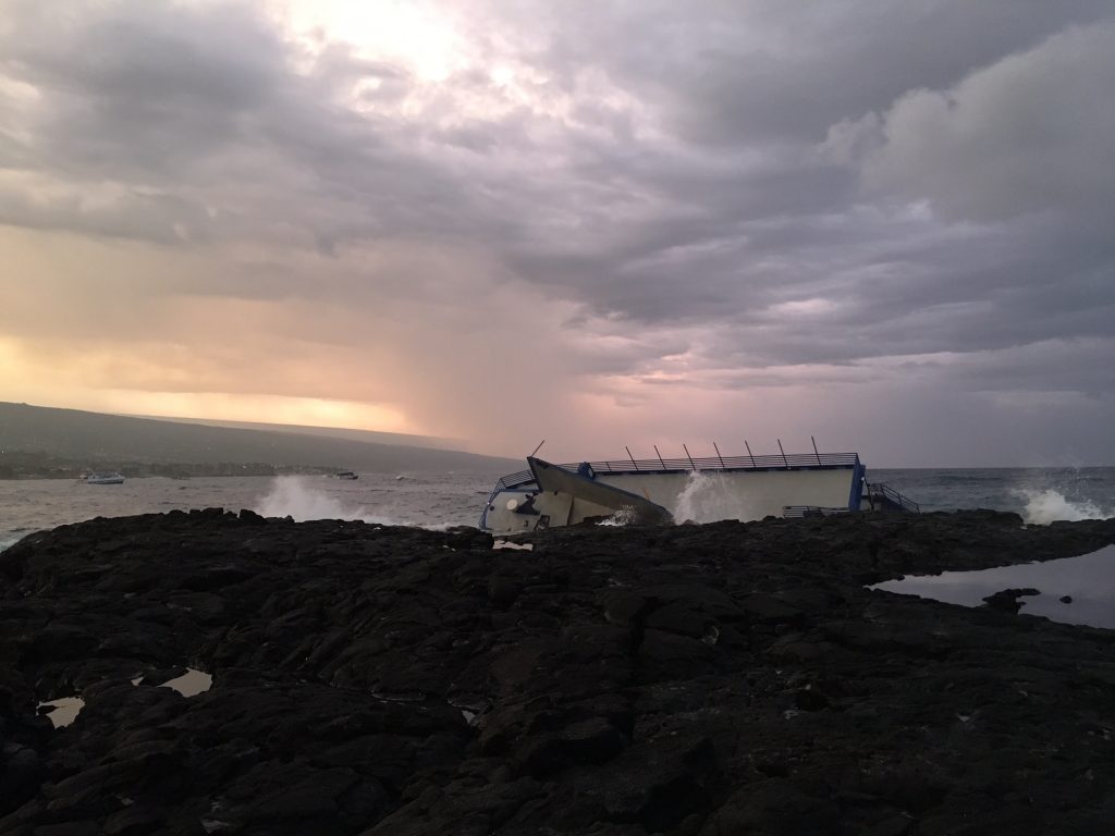 The Coast Guard is responding to the grounding of the Spirit of Kona on Hawai’i Island 