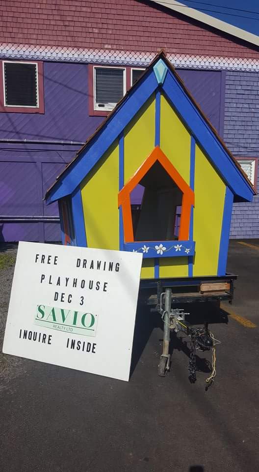 Savio Realty will hold a drawing for this colorful playhouse. Photo credit: Savio Realty