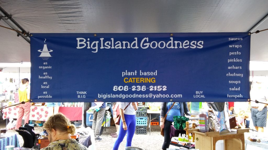 Look for the blue banner at Big Island Goodness. PC: Marla Walters.