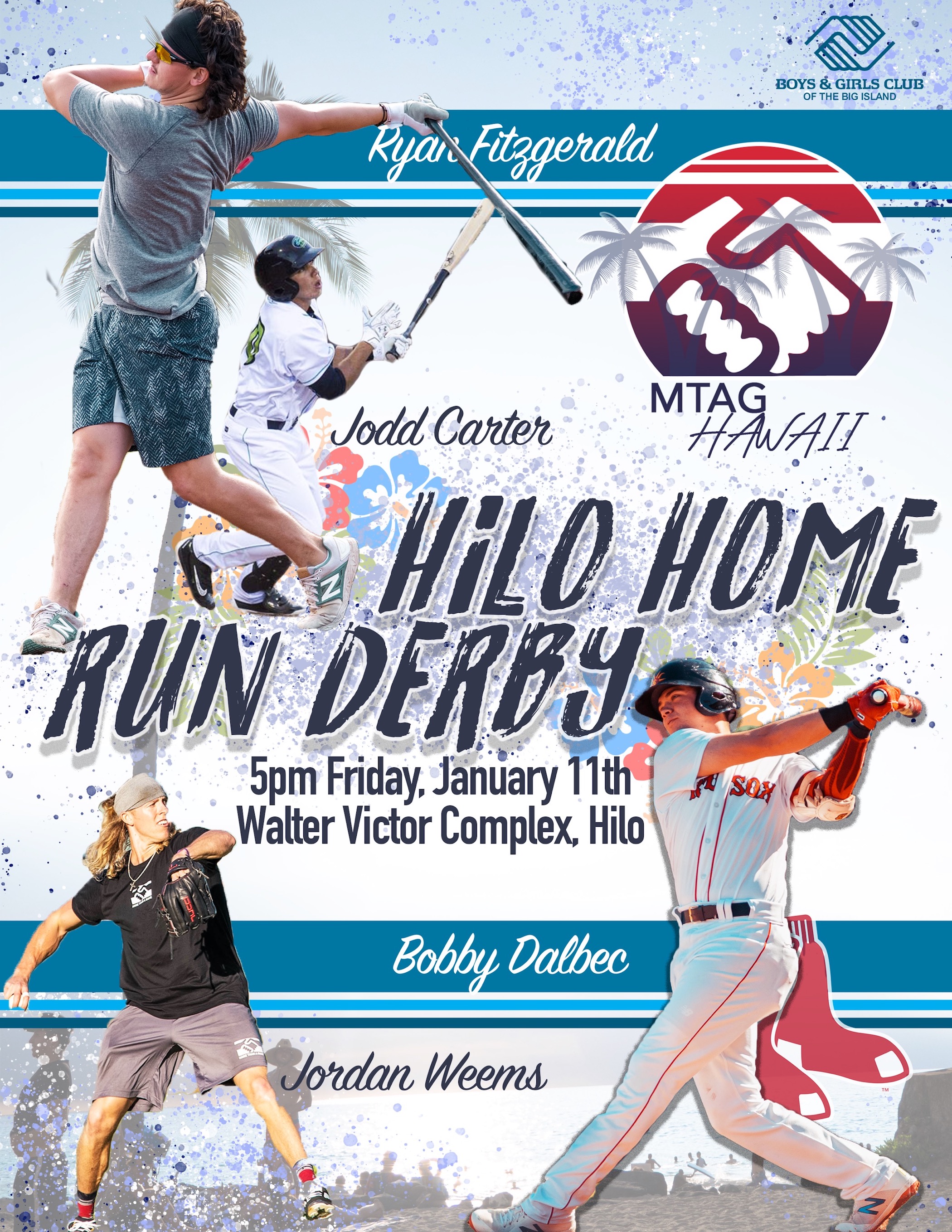 The More Than A Game coaching clinic and home run derby will wrap up a week of clinics and improvements to the Big Island Boys & Girls Club baseball fields on Friday, Jan. 11, 2019, at the Walter Victor Complex in Hilo.