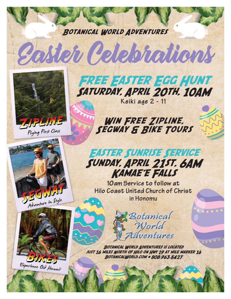 Botanical World Adventures will hold its Fifth Annual Easter Egg Hunt on Saturday, April 20, 2019.